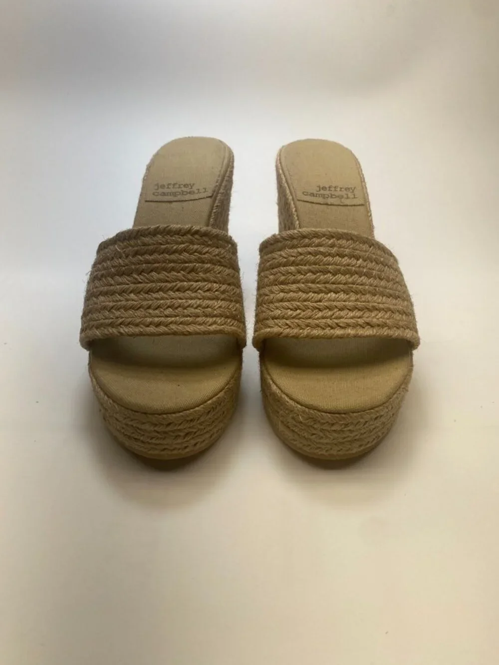 Jeffrey Campbell Womens Espadrille Tan Sunlit Wedge Sandal Sz 40/10